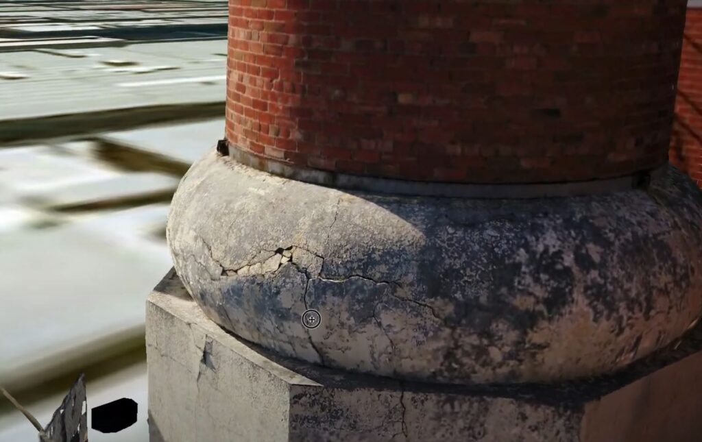 Close-up of 3D scanning equipment showcasing architectural details